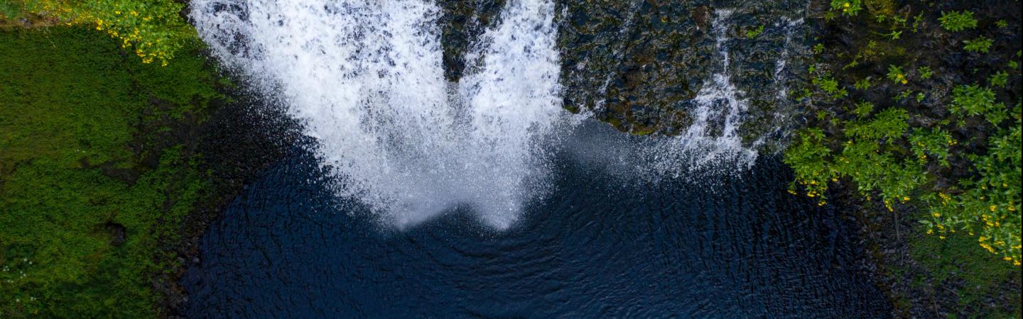 Freshwater waterfall from above.