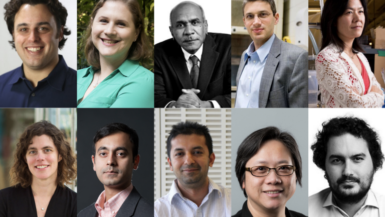 MIT faculty receiving 2021 J-WAFS seed grants: (top row, left to right) Amos Winter, Ariel Furst, Elfatih Eltahir, Jeffrey Grossman, Evelyn Wang; (bottom row, left to right) Mary Gehring, Rohit Karnik, Pratik Shah, Karen Zheng, Benedetto Marelli.