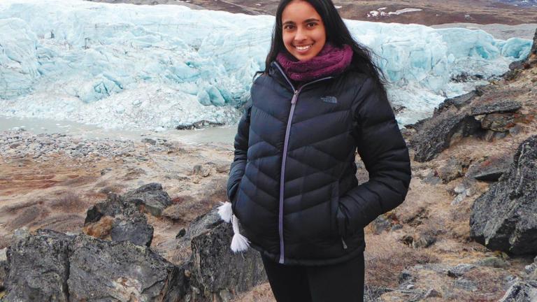 EAPS graduate student Meghana Ranganathan studies glaciers to better calibrate climate models.