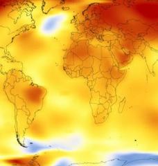 Heat map of Earth