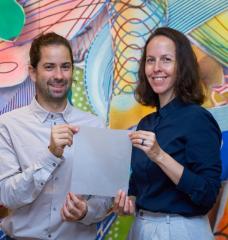 Jose Tomas Dominguez (left) and Paloma Gonzalez-Rojas, both co-founders of Atacama Biomaterials.