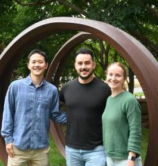 Left to right: MITEC's co-presidents Thomas Lee, Laurențiu Anton, and Rosie Keller