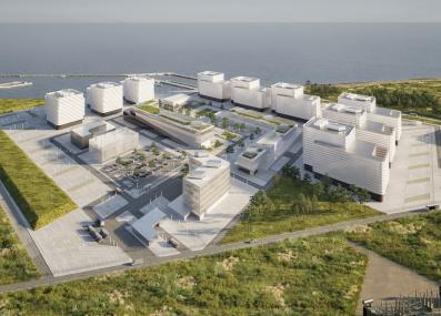 rendering of an advanced nuclear energy campus